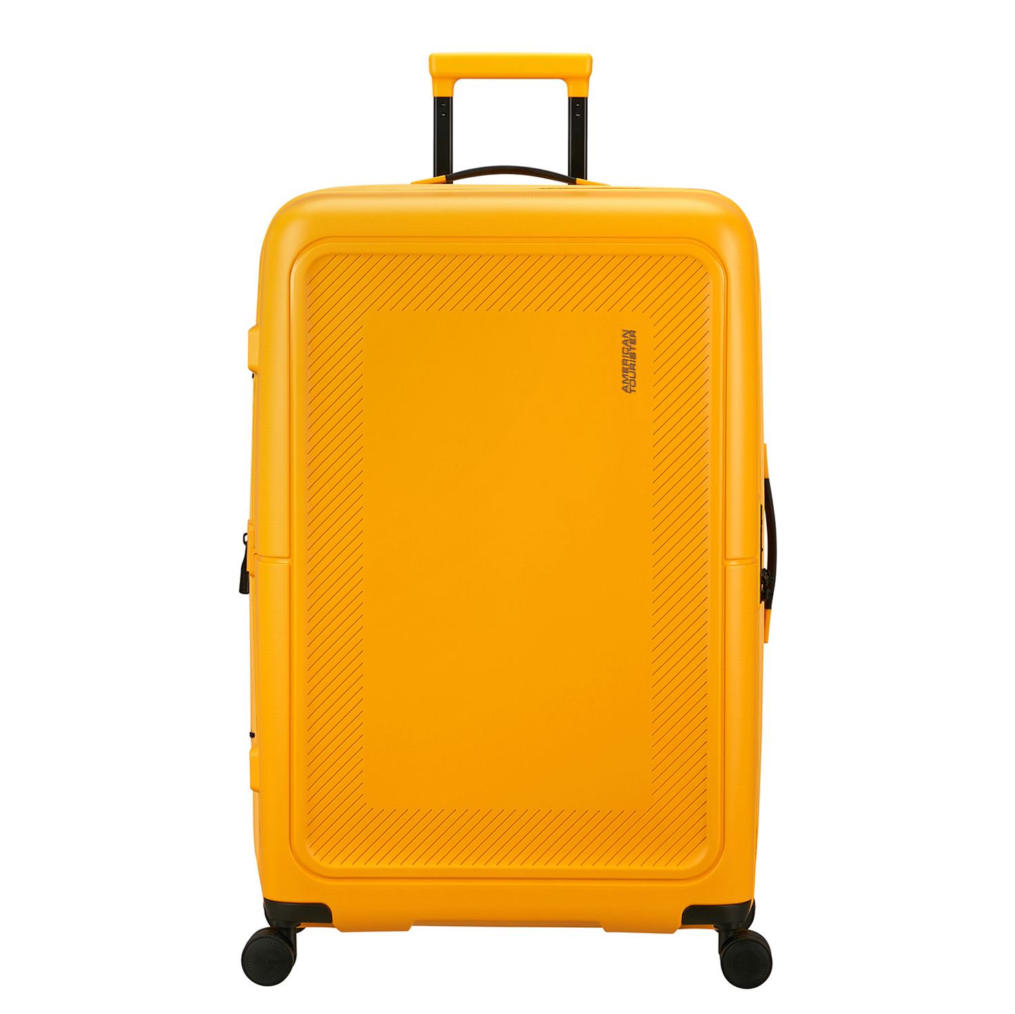 Travelbags American Tourister Dashpop Spinner 77 Exp golden yellow hardcase koffer lichtgewicht koffer aanbieding
