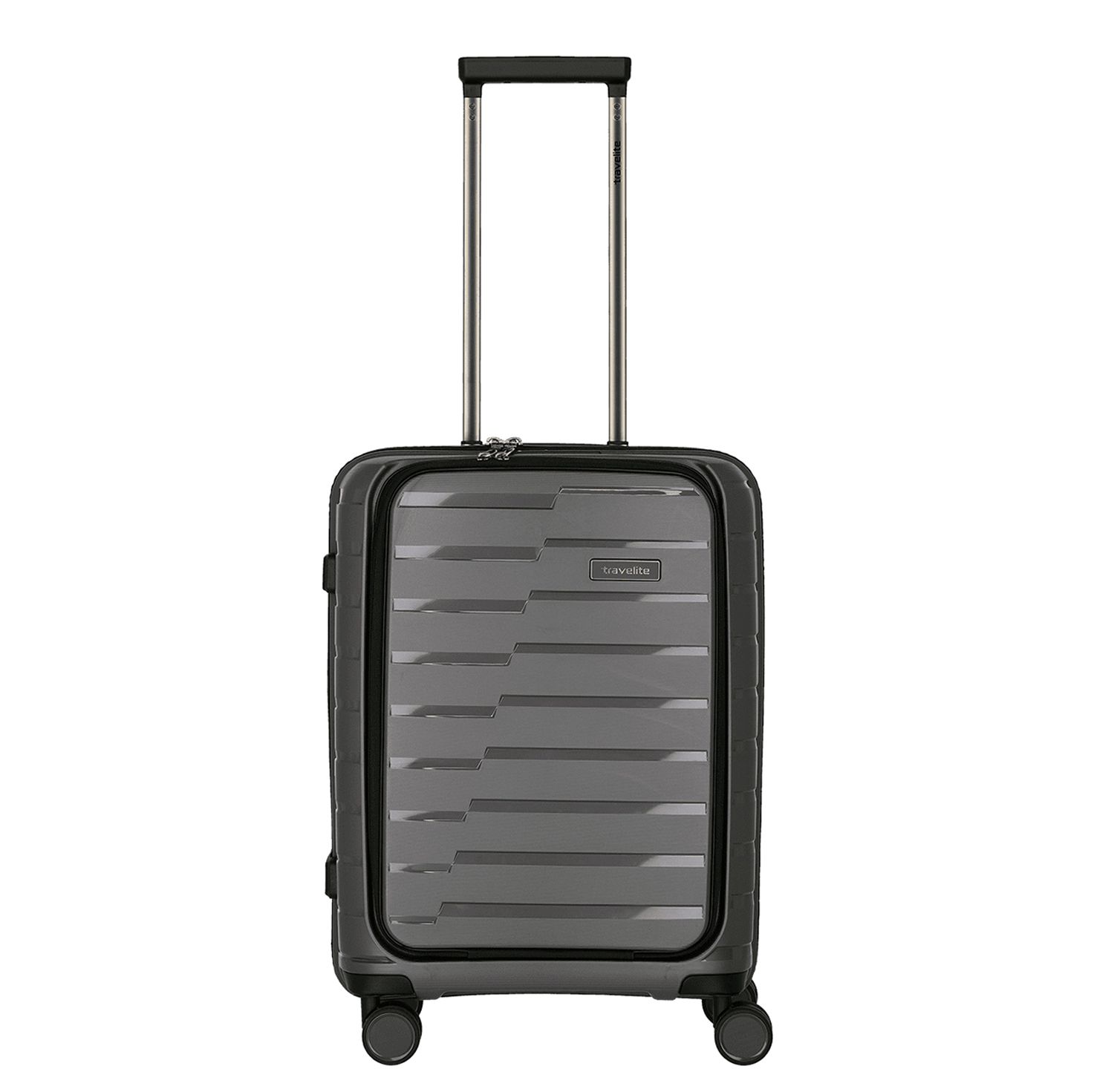 Travelite Air Base 4 Wiel Trolley S Laptop Front Pocket Antracite Metallic