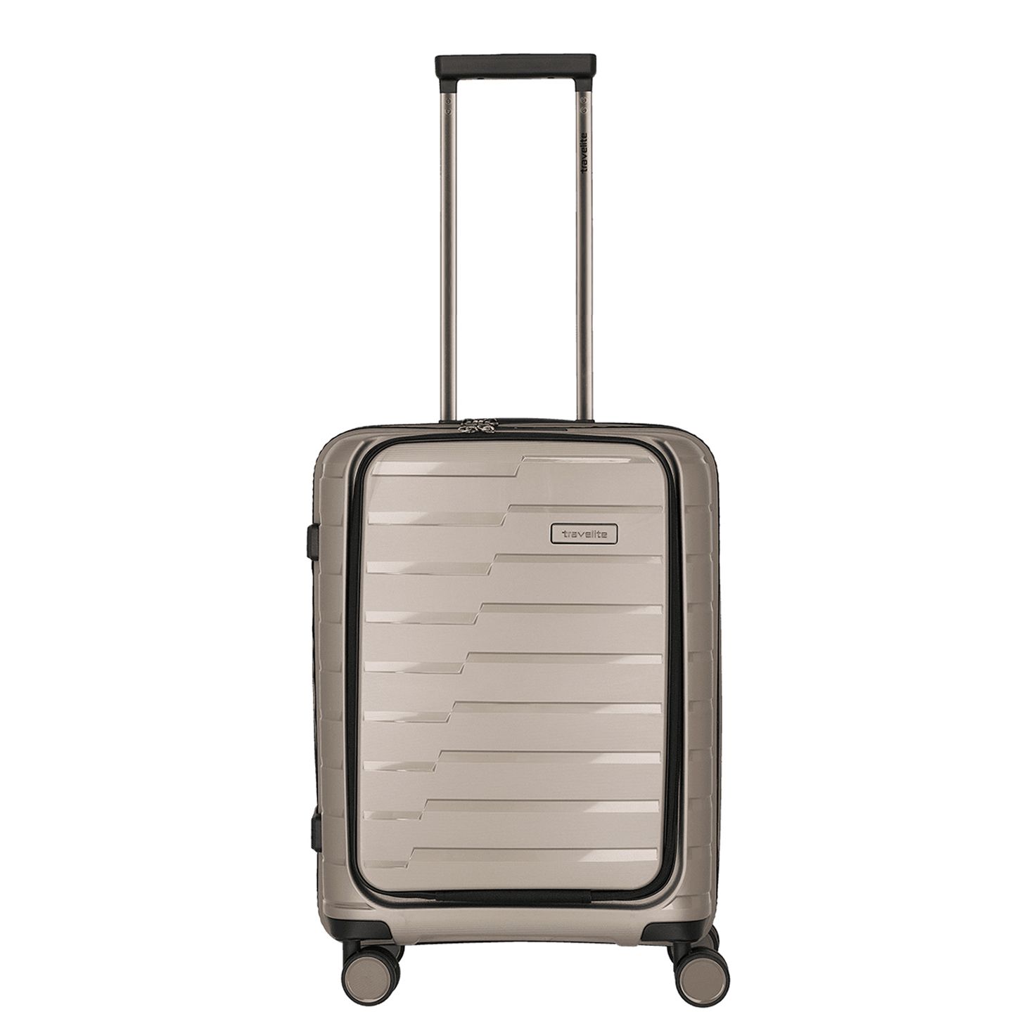 Travelite Air Base 4 Wiel Trolley S Laptop Front Pocket Champagne Metallic
