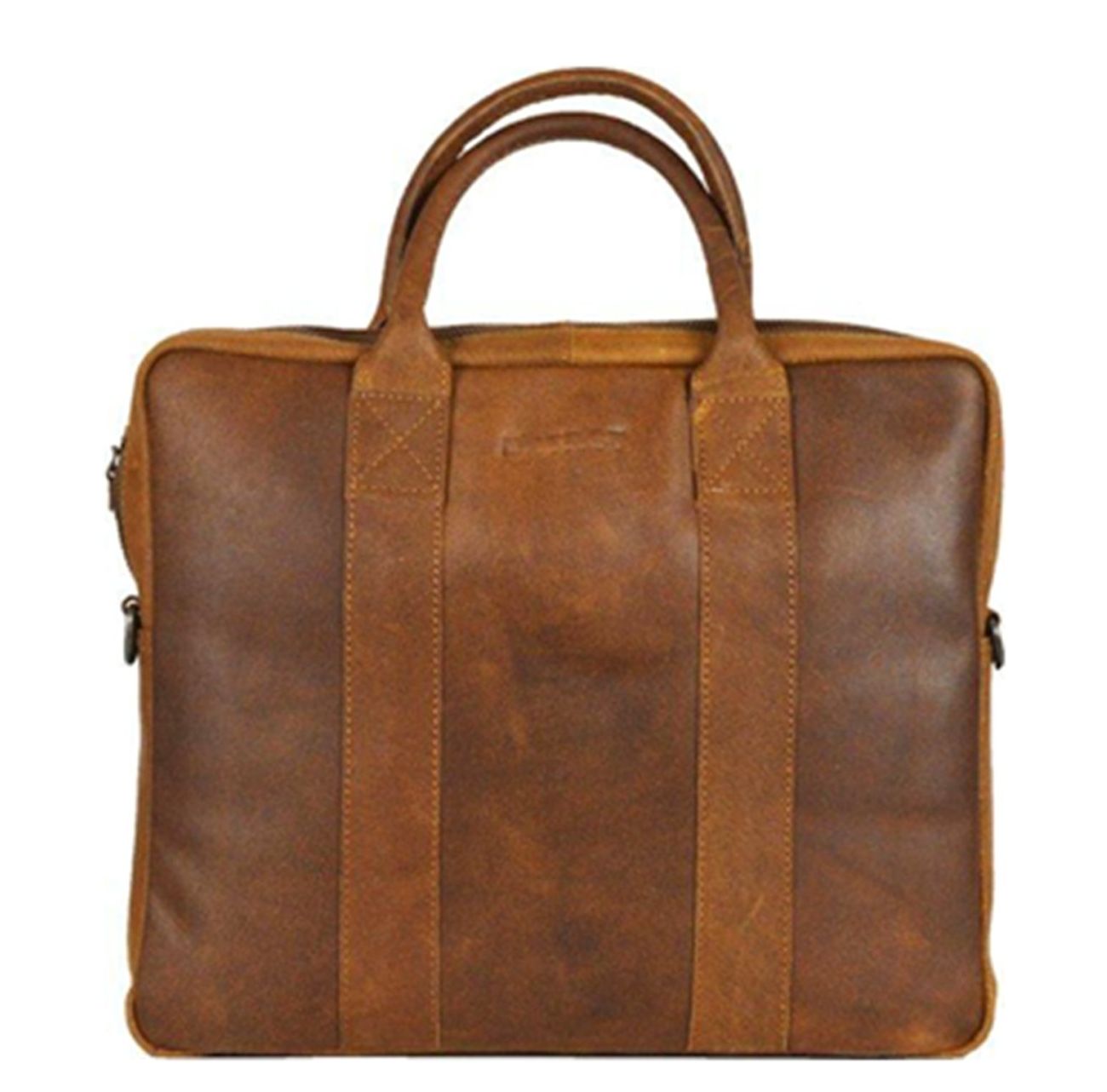DSTRCT Limited Single Zip 14'' Laptoptas cognac schoudertas heren