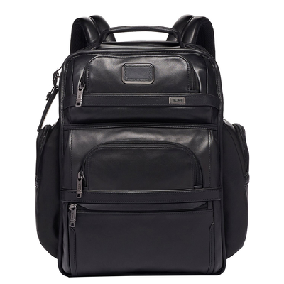 TUMI Alpha Leather Brief Pack Backpack black
