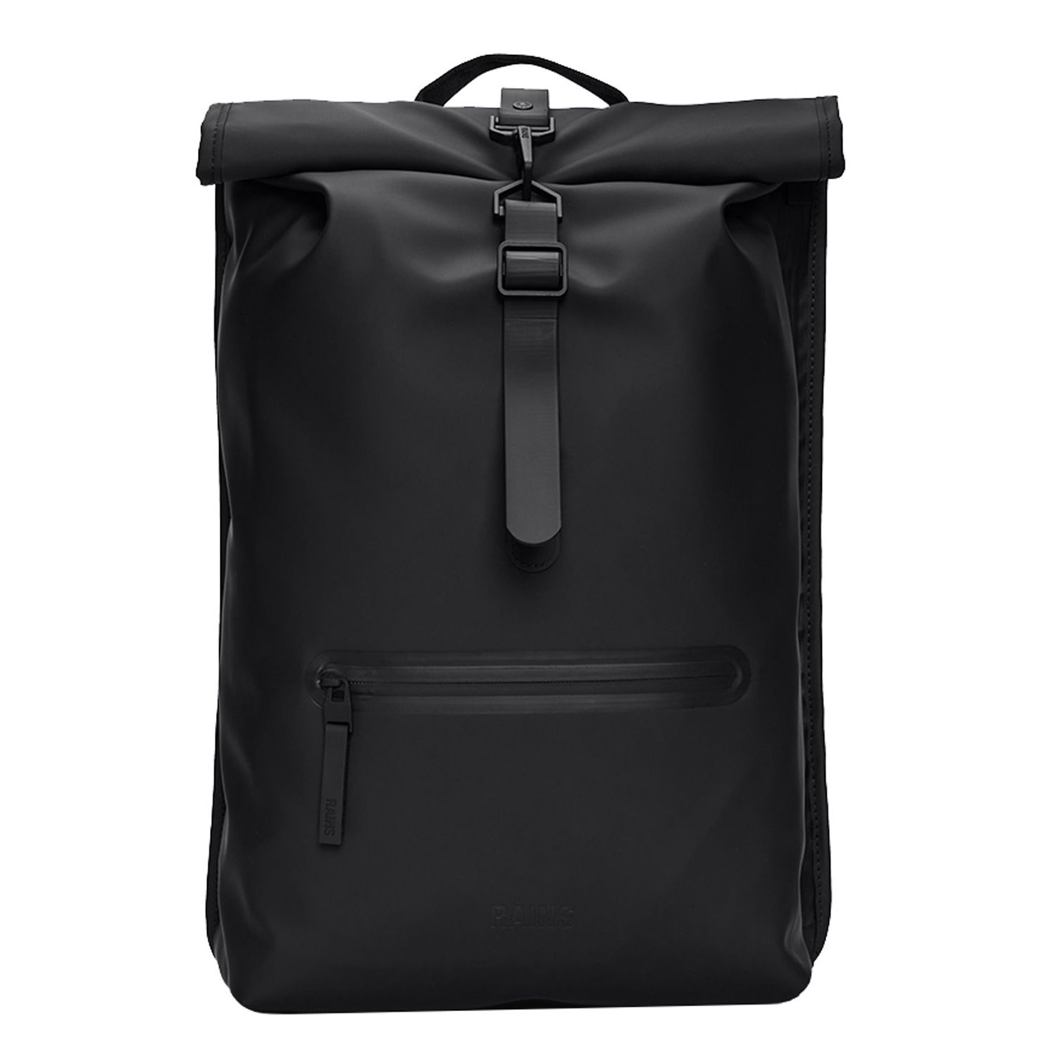 Rains Rolltop W3 Unisex Rugzak - Zwart