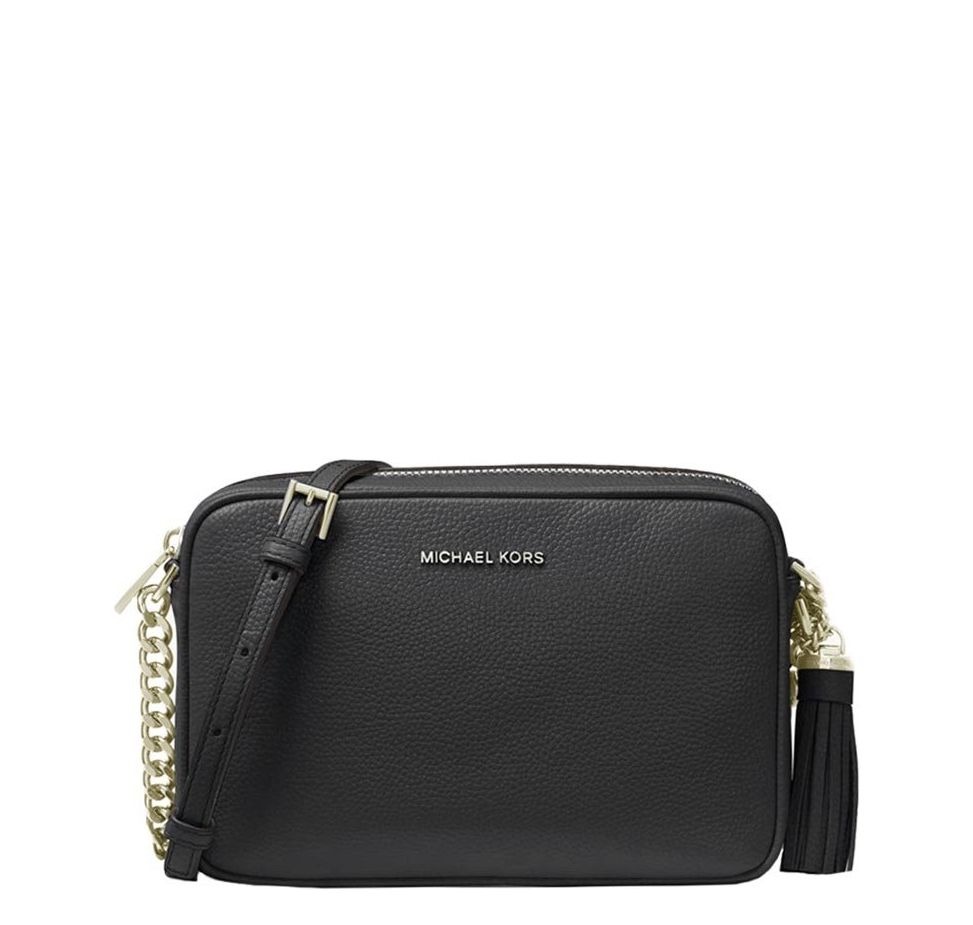 Michael Kors Jet Set crossbodytas zwart en goud