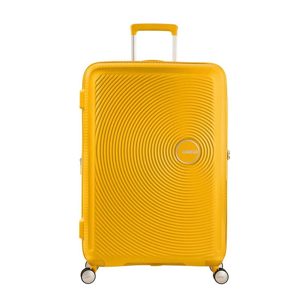American Tourister Soundbox Expandable Spinner 77cm Golden Yellow