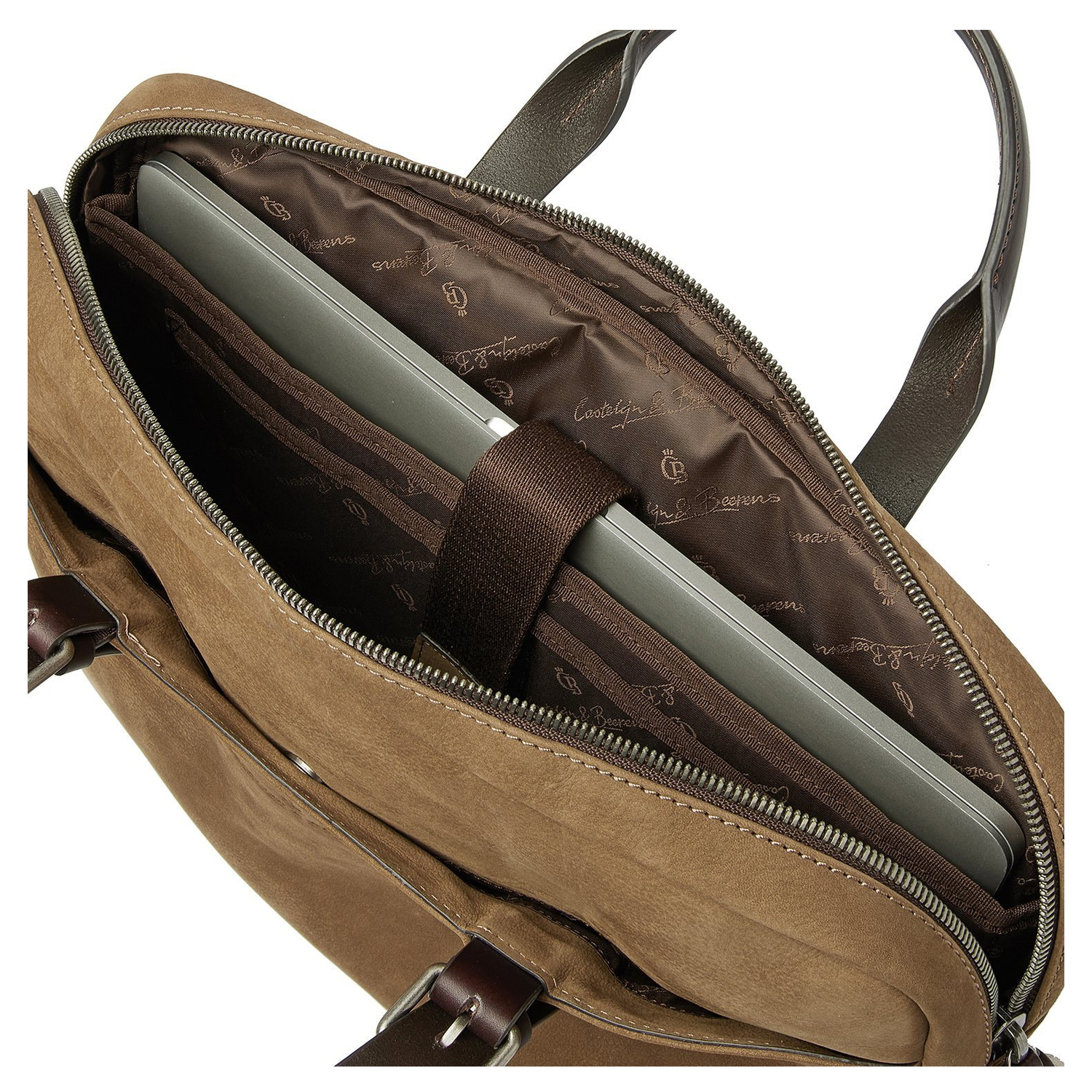 Castelijn & Beerens Veneto Nubuck Laptopbag 15.6" taupe