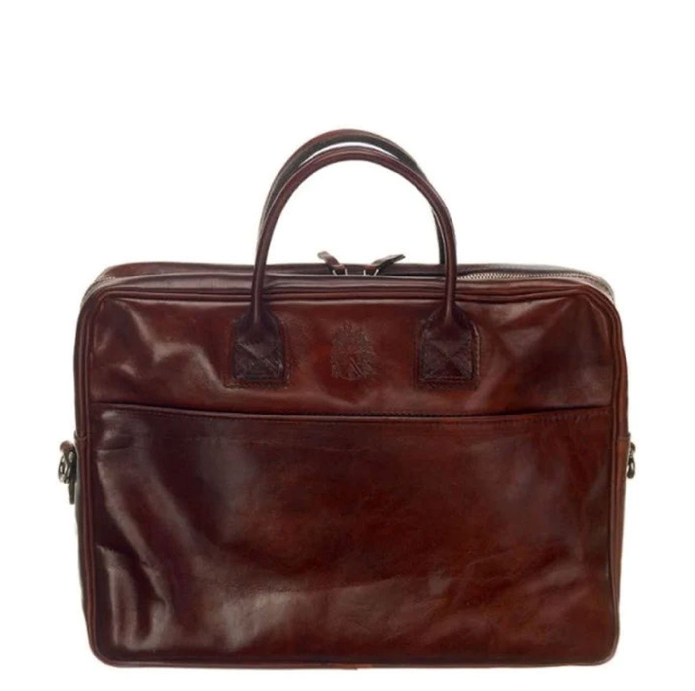 Mutsaers The Sleeve Plus 15.6" dark brown schoudertas heren
