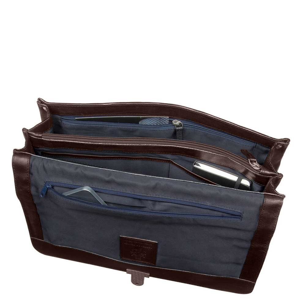 Leonhard Heyden Aktentasche Aus Rindsleder – Umhängetasche Mit Laptopfach Für Bis Zu 15", Schwarz