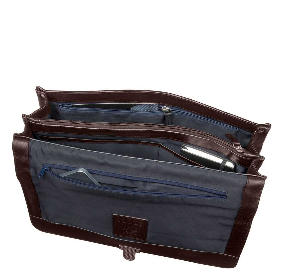 Leonhard Heyden Roma Briefcase 2 Compartments brown