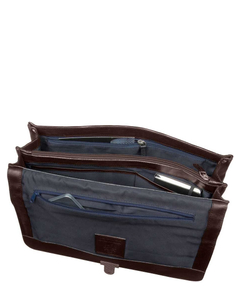 Leonhard Heyden Roma Briefcase 2 Compartments brown
