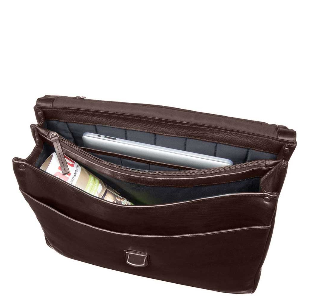 Leonhard Heyden Roma Briefcase 2 Compartments brown
