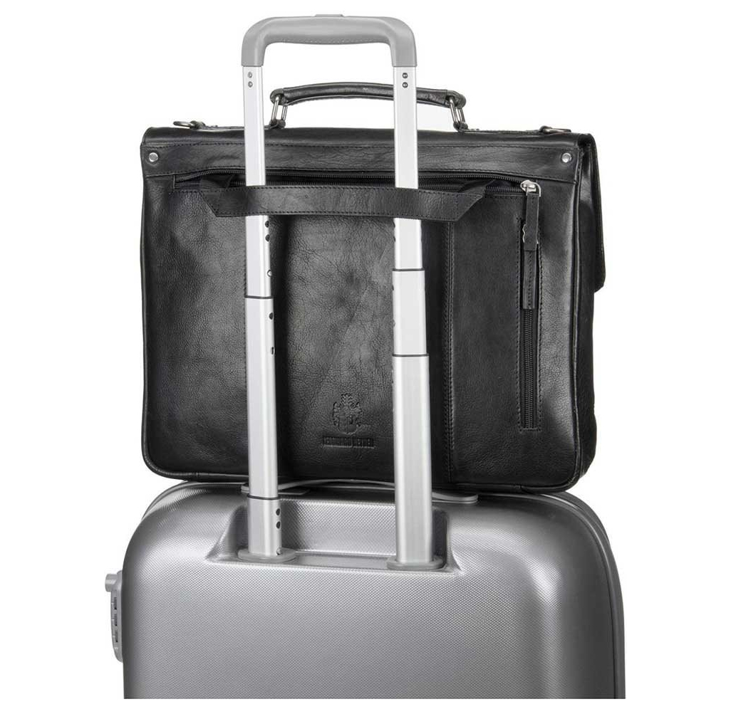 Leonhard Heyden Roma Briefcase 2 Compartments brown