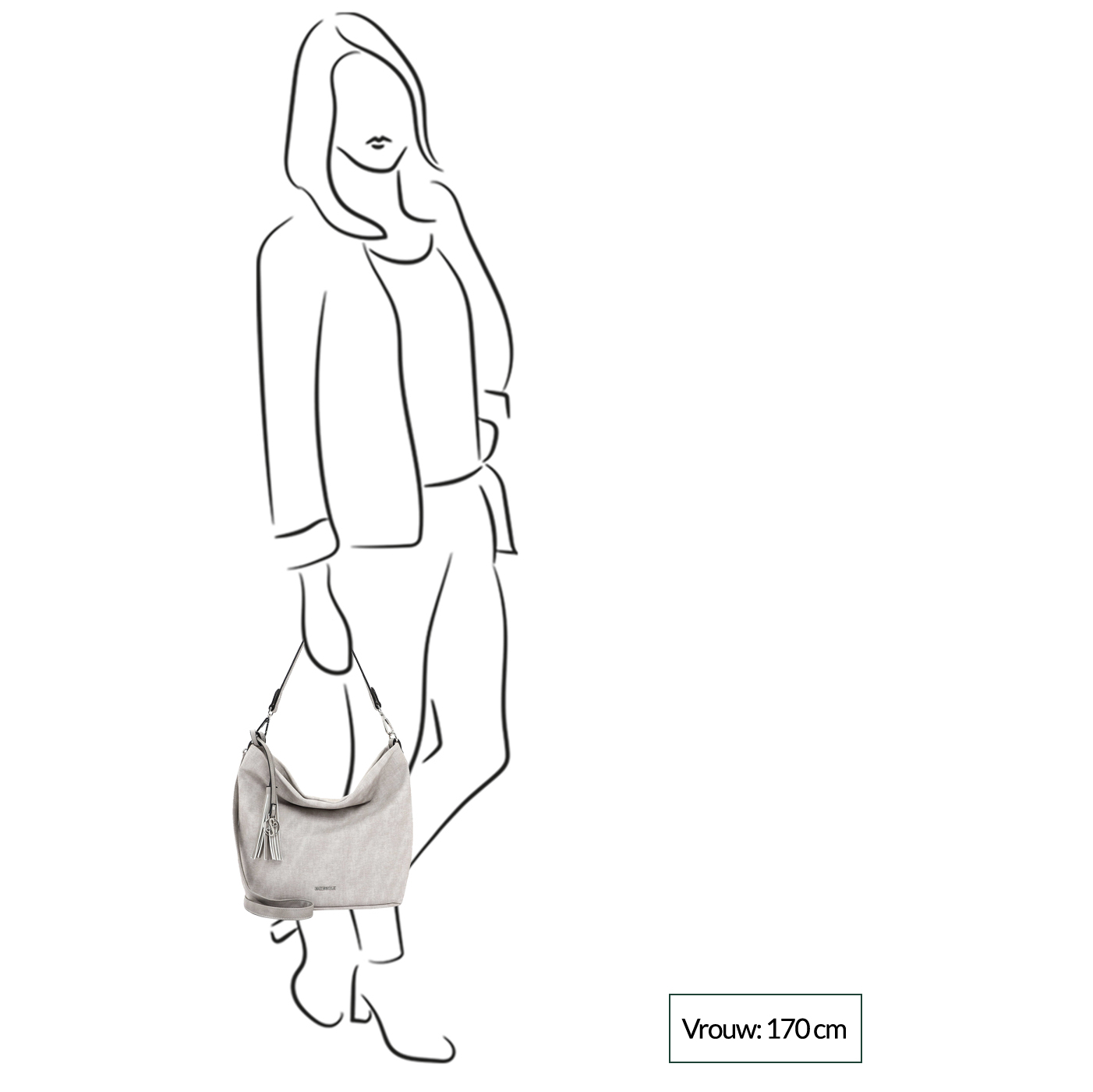 Emily & Noah Elke Handtas M light grey