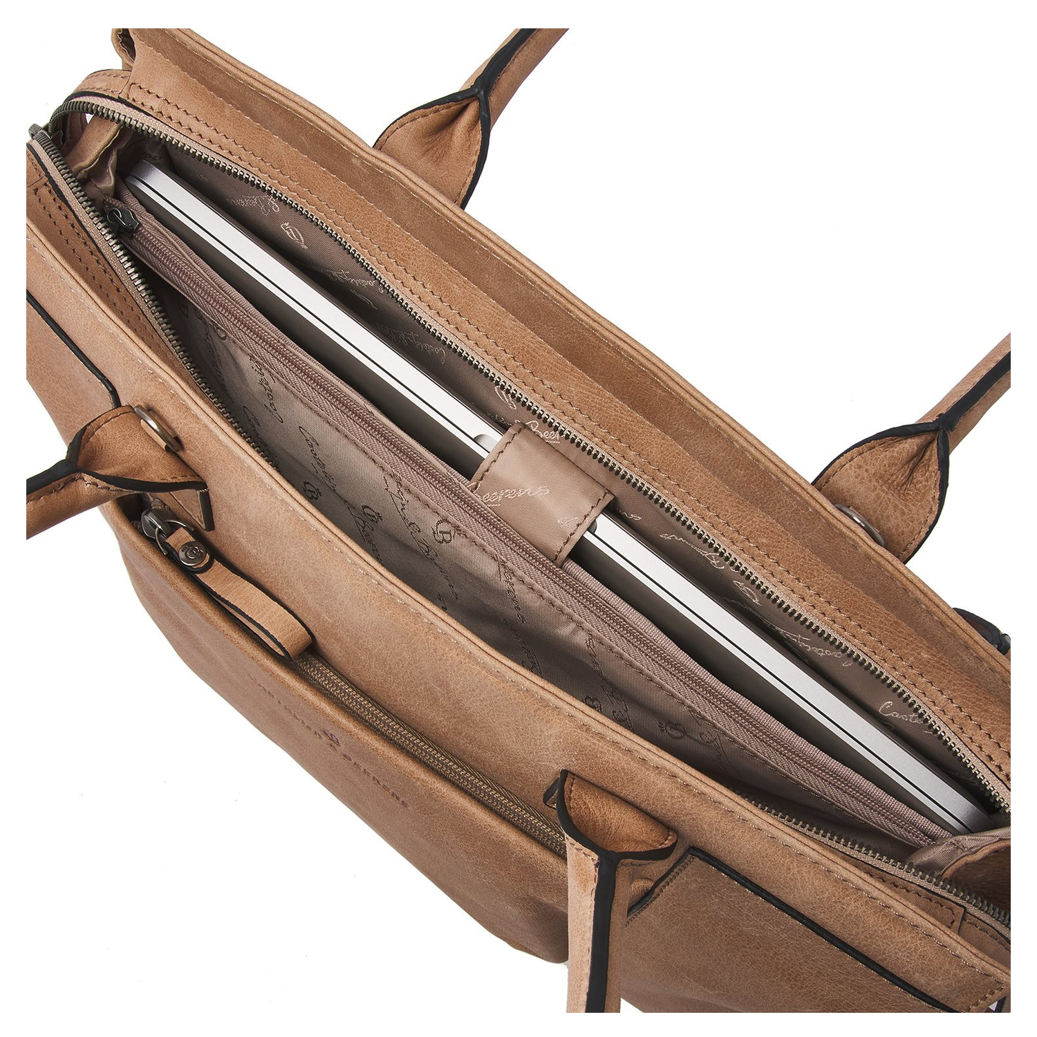 Castelijn & Beerens Carisma Laptoptas 15.6" + Tablet RFID beige