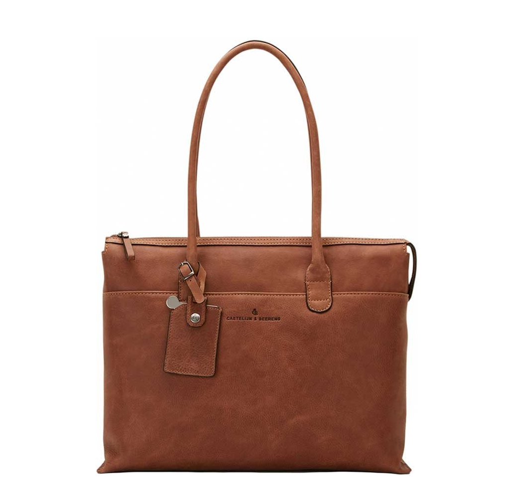 Castelijn & Beerens Carisma Laptop Schoudertas 15.6" + tablet cognac