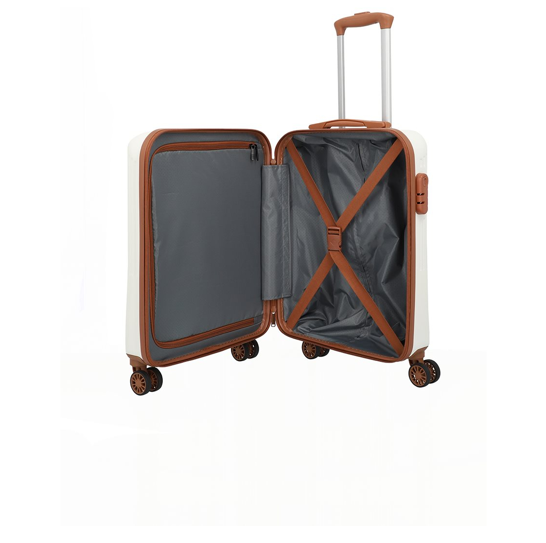 Travelite Bali 4 Wiel Trolley S white/cognac
