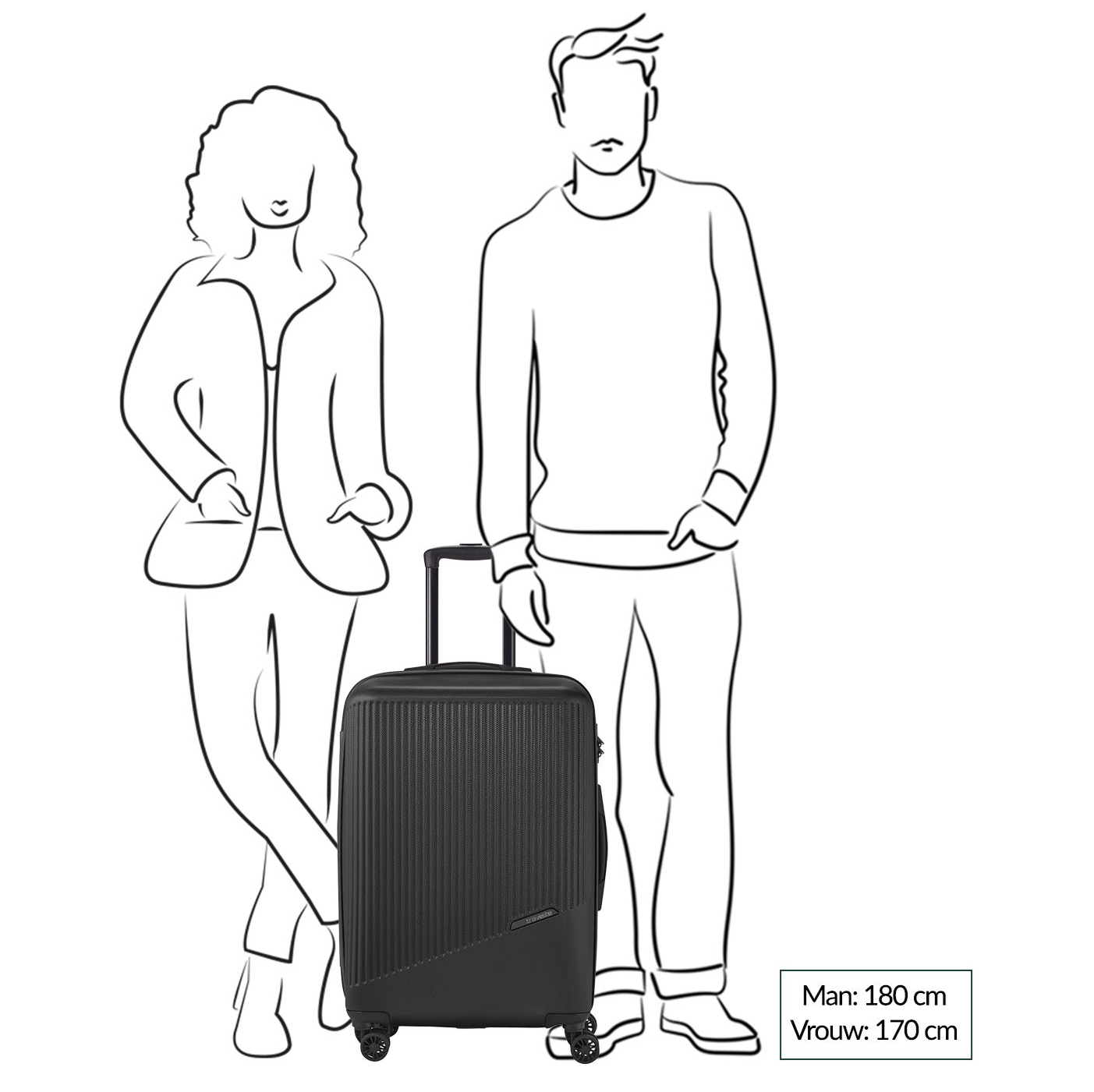 Travelite Bali 4 Wiel Trolley M black