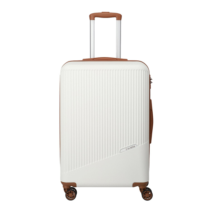 Travelite Bali 4 Wiel Trolley M white/cognac