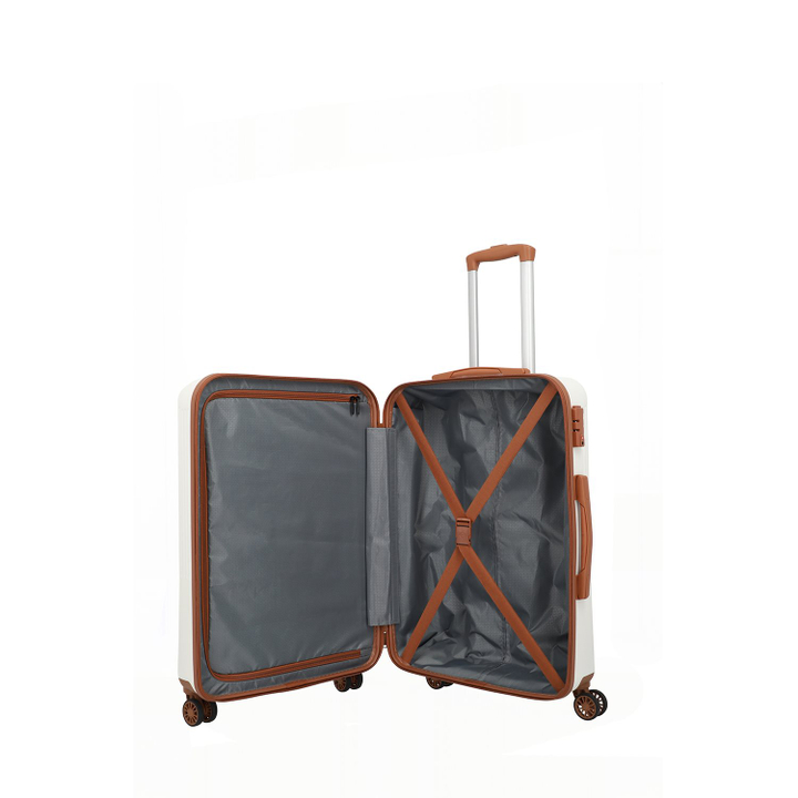 Travelite Bali 4 Wiel Trolley M white/cognac