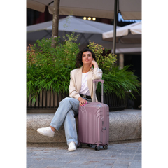 Travelite Elvaa 4 Wiel Trolley M Expandable rosé