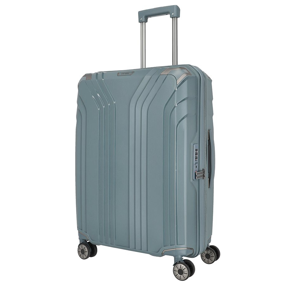 Travelite Elvaa 4 Wiel Trolley M Expandable bluegrey