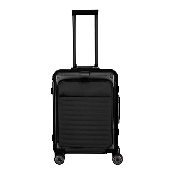 Travelite Next 2.0 Aluminium 4 Wiel Trolley S with Frontpocket black matt