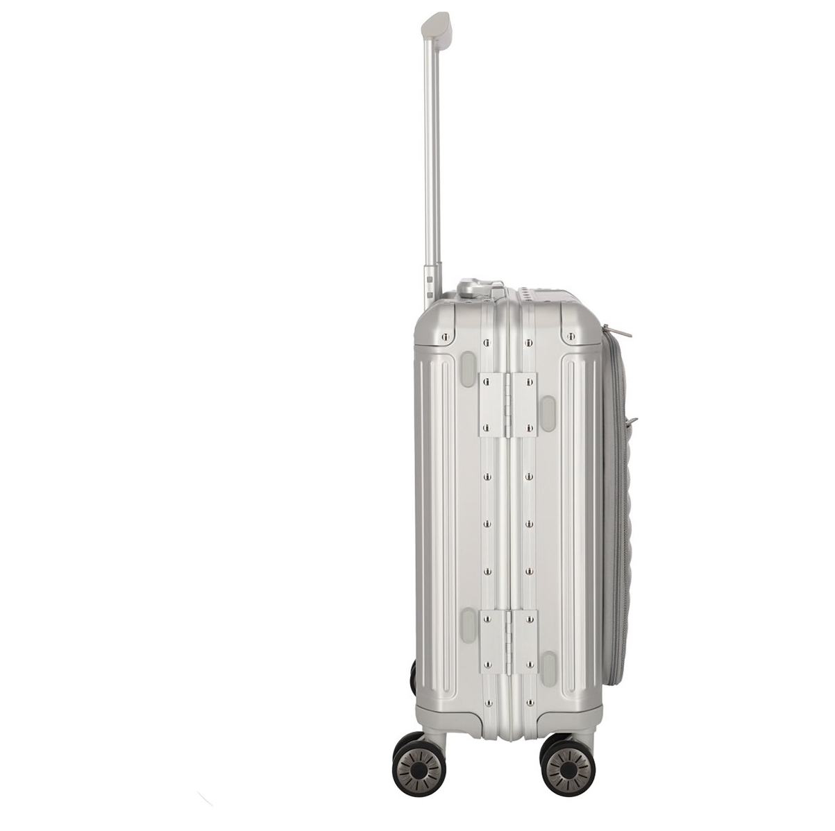 Travelite Next 2.0 Aluminium 4 Wiel Trolley S with Frontpocket silver