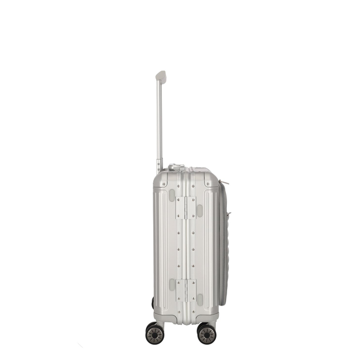 Travelite Next 2.0 Aluminium 4 Wiel Trolley S with Frontpocket silver