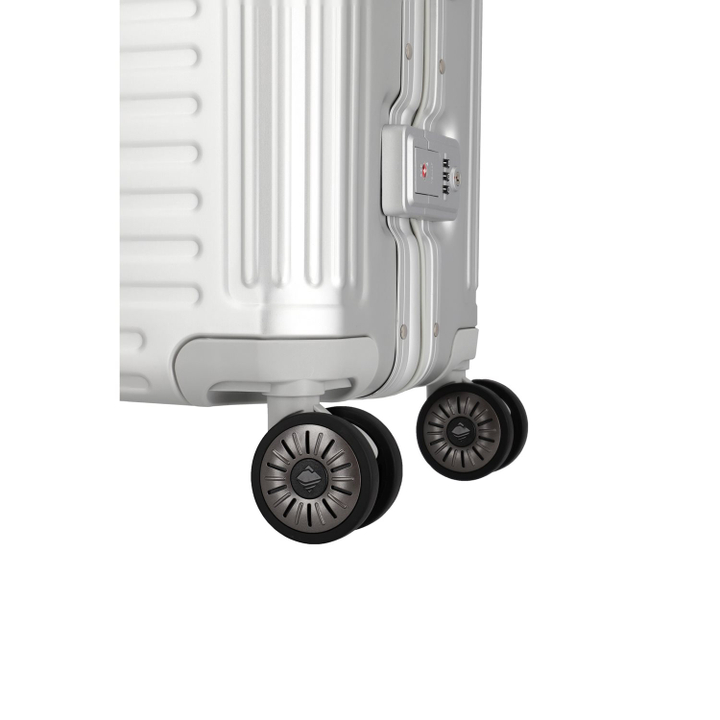 Travelite Next 2.0 Aluminium 4 Wiel Trolley S with Frontpocket silver