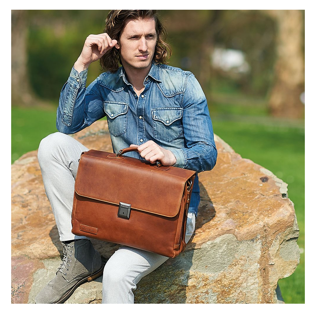 Plevier Navigator Decca Aktetas 2 vaks 17.3" bruin