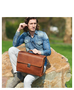 Plevier Navigator Decca Aktetas 2 vaks 17.3" bruin