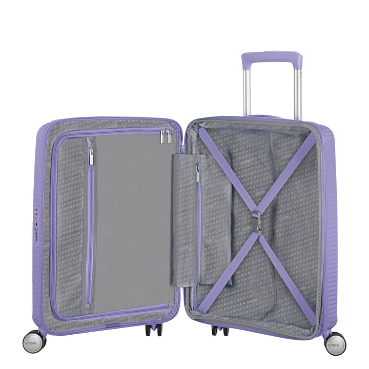 American Tourister Soundbox Spinner 55 Expandable lavender