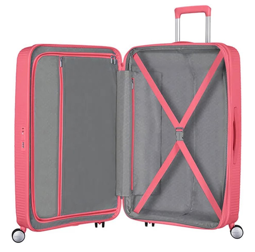 American Tourister Soundbox Spinner 67 Expandable sun kissed coral