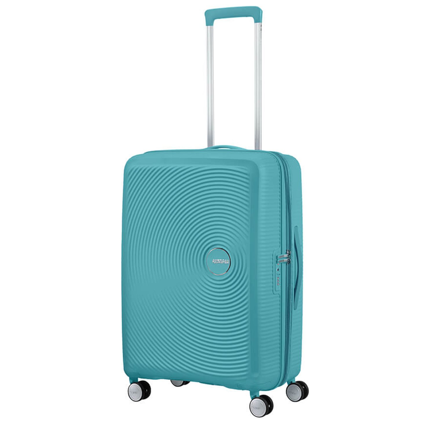 American Tourister Soundbox Spinner 67 Expandable turquoise tonic
