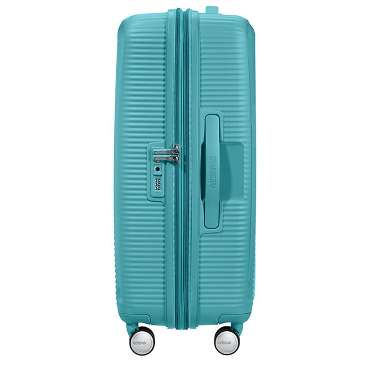 American Tourister Soundbox Spinner 67 Expandable turquoise tonic