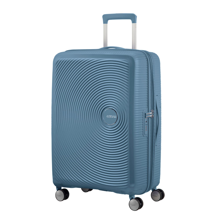 American Tourister Soundbox Spinner 77 Expandable stone blue