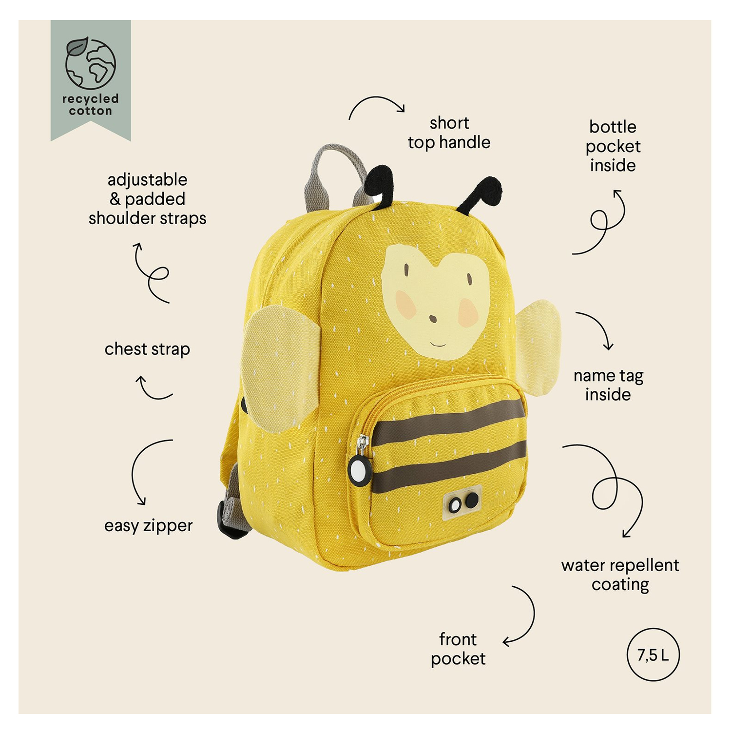Trixie Mrs. Bumblebee Backpack yellow