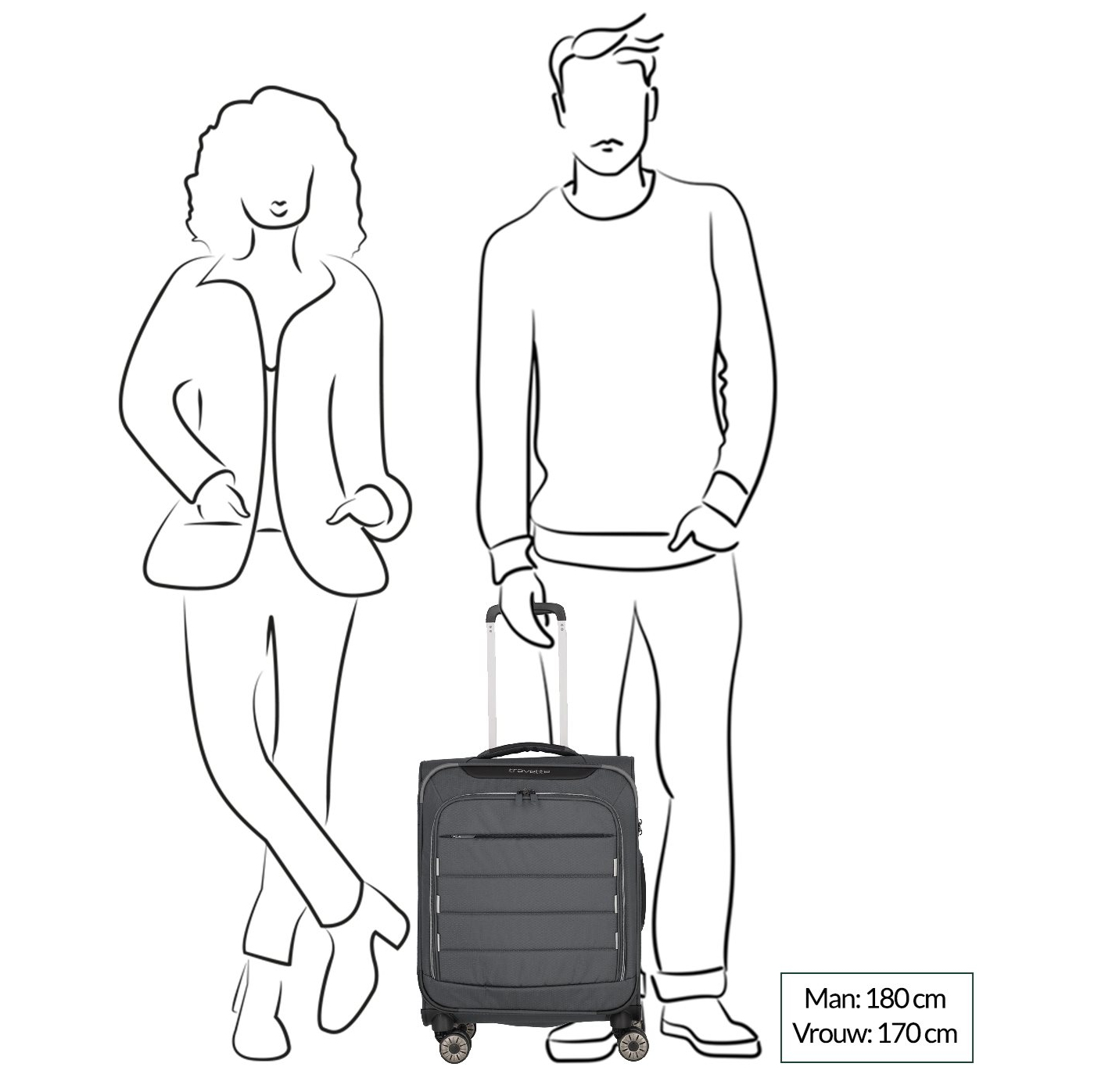 Travelite Skaii 4 Wheel Trolley S blue