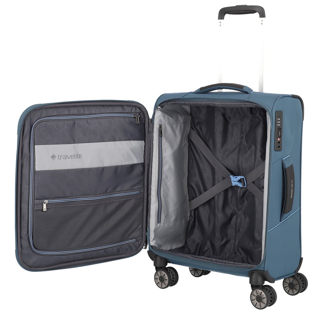 Travelite Skaii 4 Wheel Trolley S blue