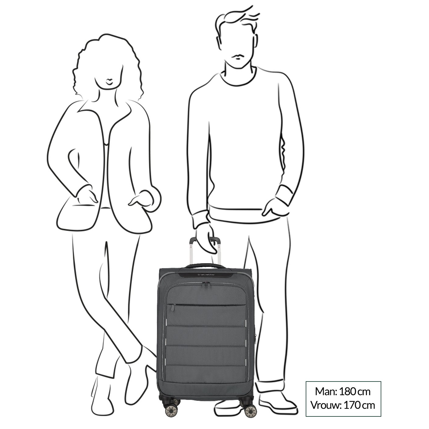 Travelite Skaii 4 Wheel Trolley M Expandable anthracite