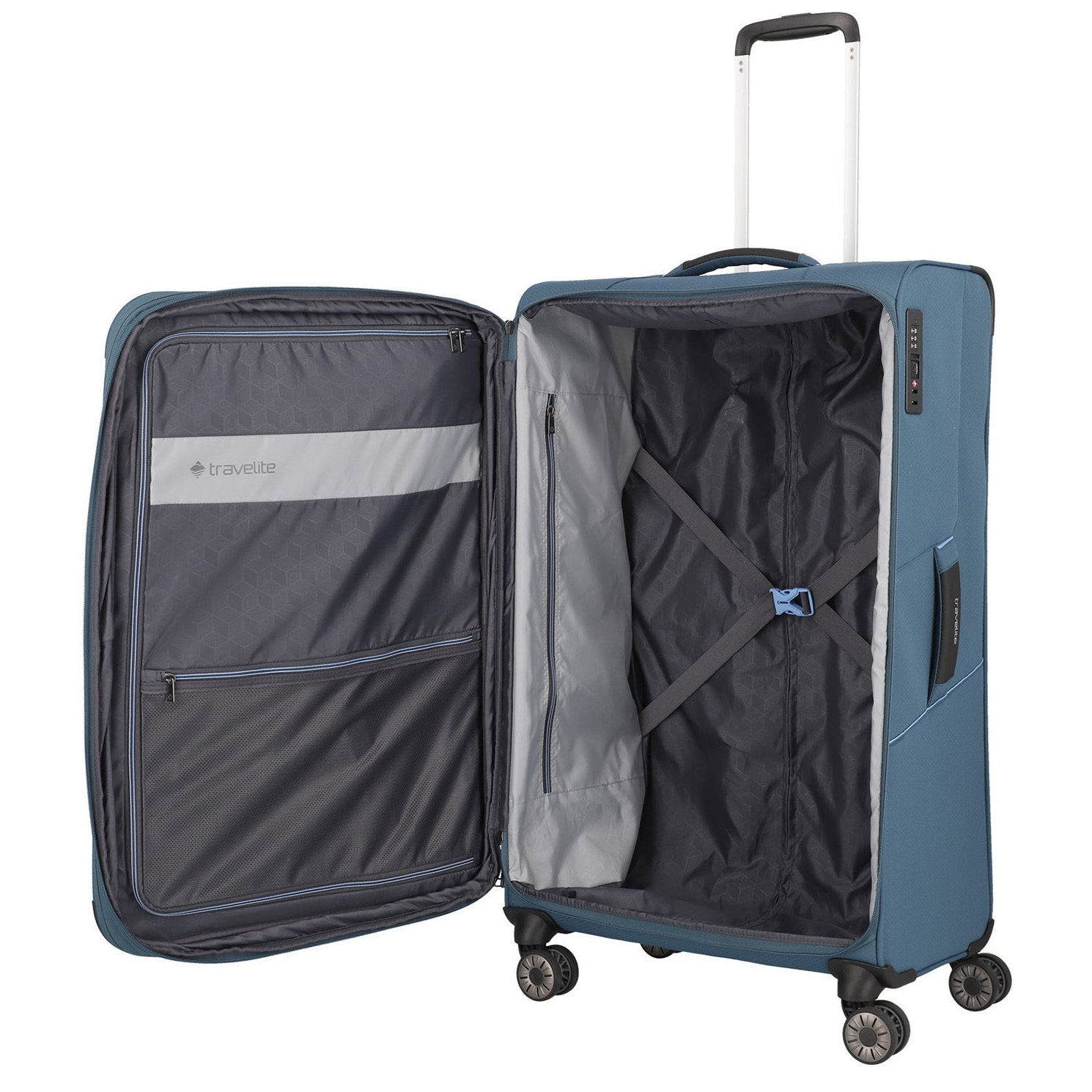 Travelite Skaii 4 Wheel Trolley L Expandable blue