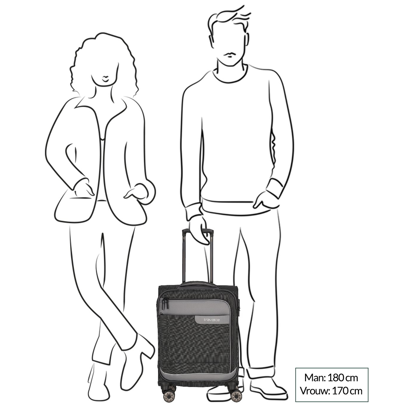 Travelite Viia 4 Wheel Trolley S green