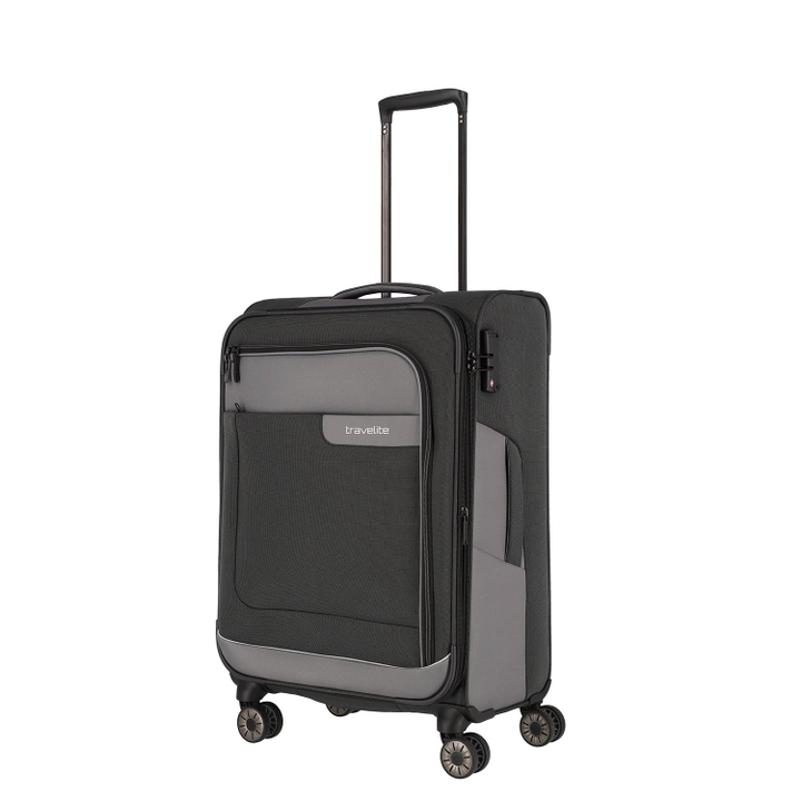 Travelite Viia 4 Wheel Trolley M Expandable anthracite