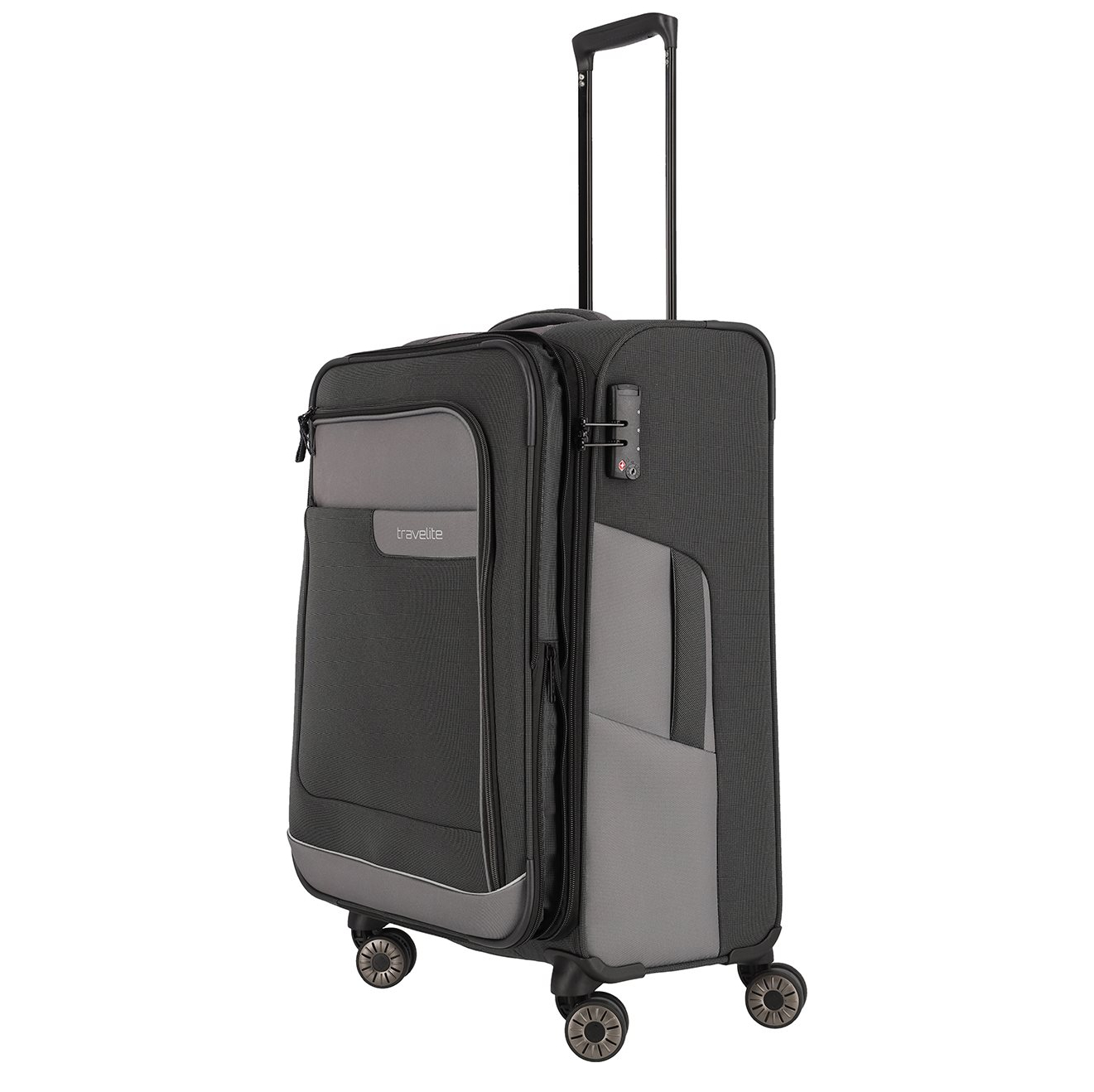 Travelite Viia 4 Wheel Trolley M Expandable anthracite