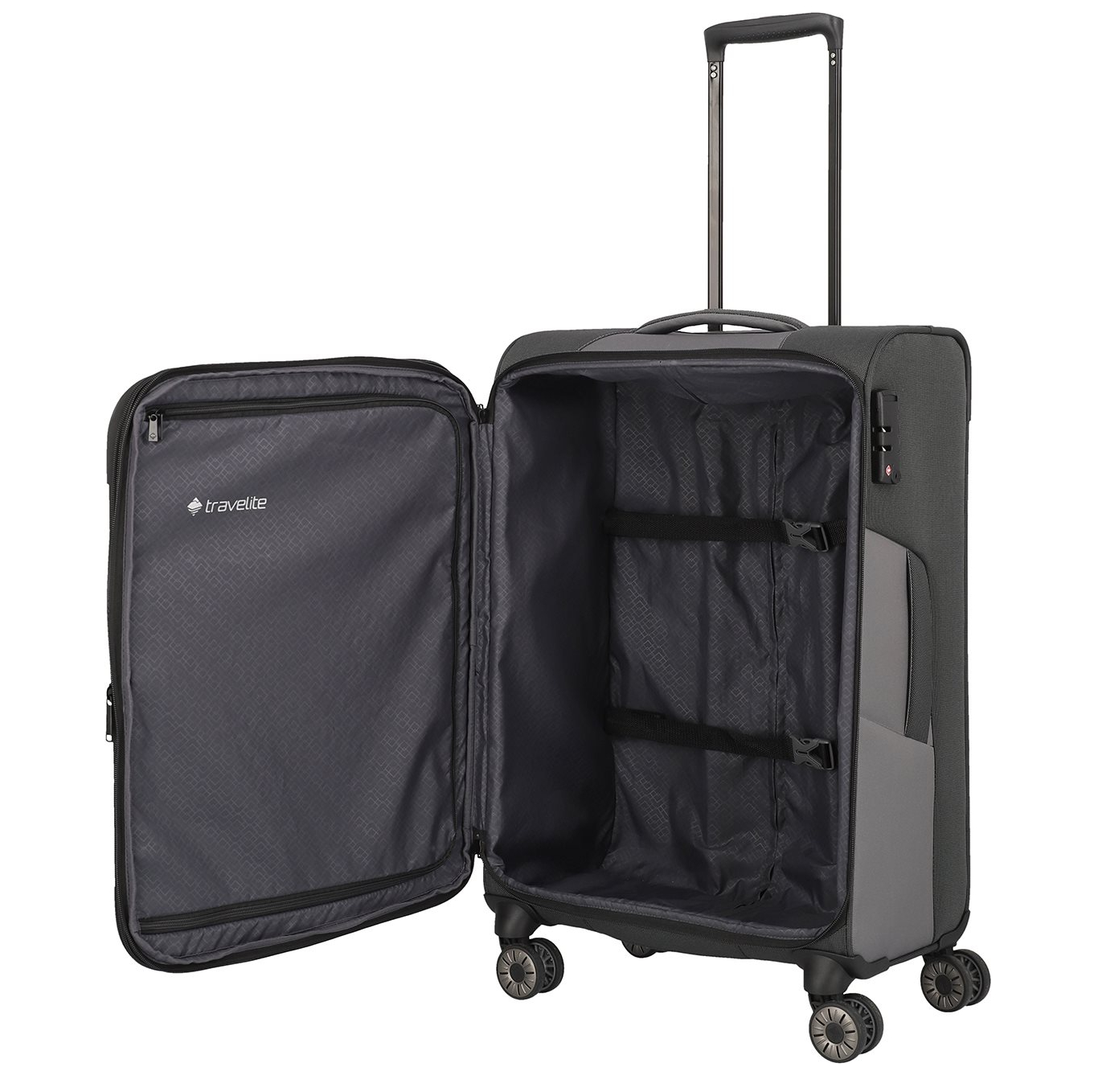 Travelite Viia 4 Wheel Trolley M Expandable anthracite