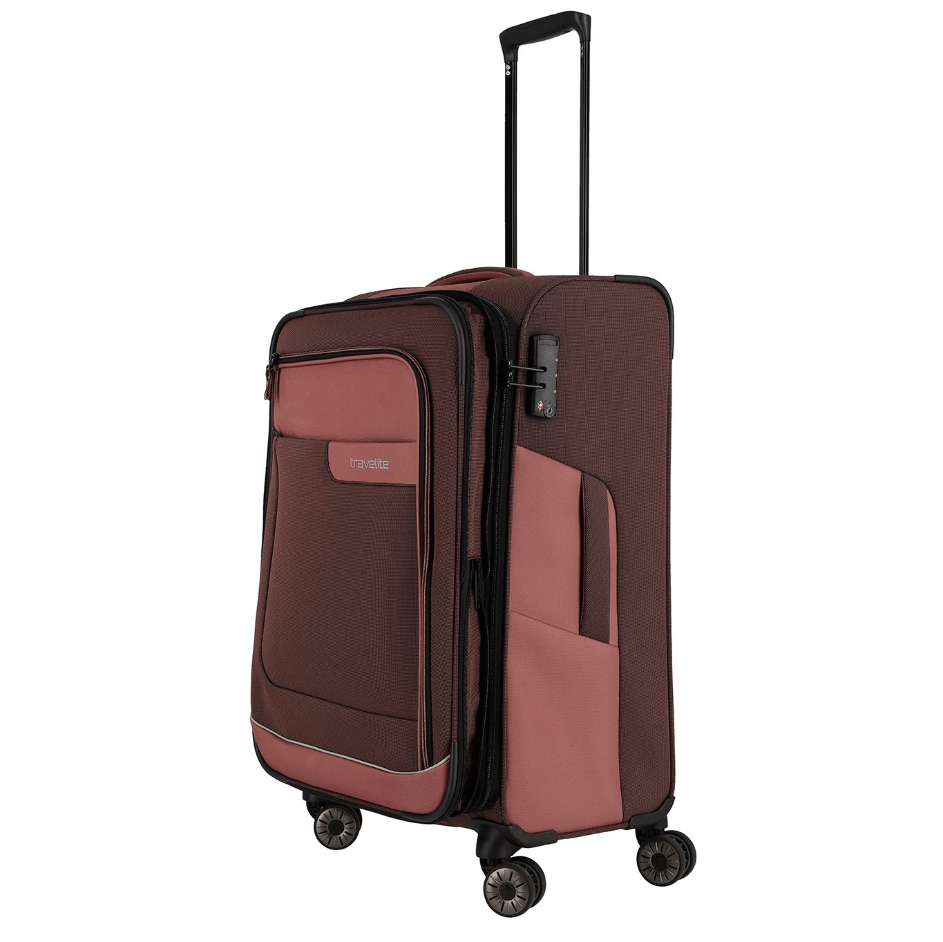 Travelite Viia 4 Wheel Trolley M Expandable rose