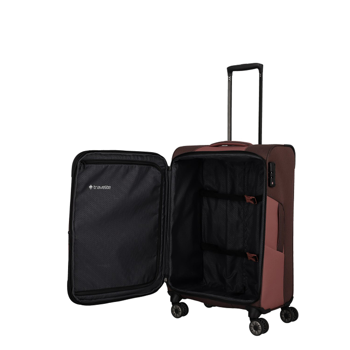 Travelite Viia 4 Wheel Trolley M Expandable rose