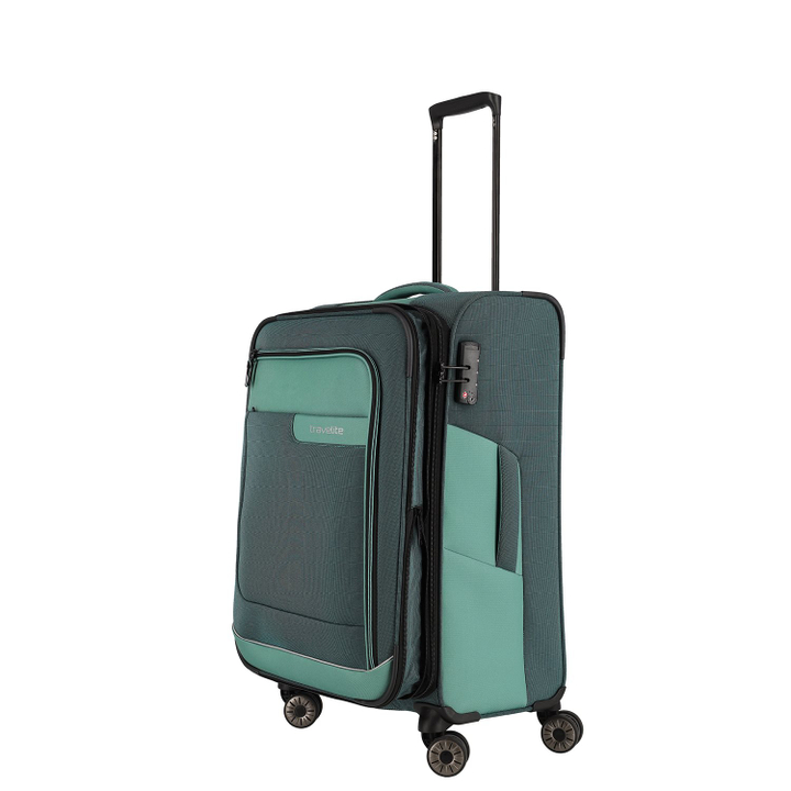 Travelite Viia 4 Wheel Trolley M Expandable green