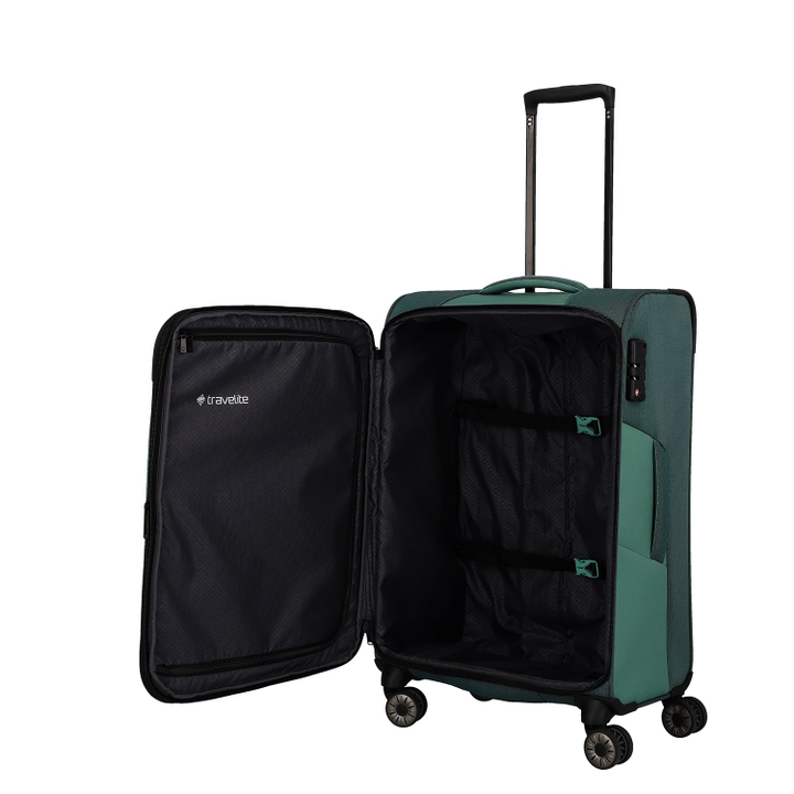 Travelite Viia 4 Wheel Trolley M Expandable green