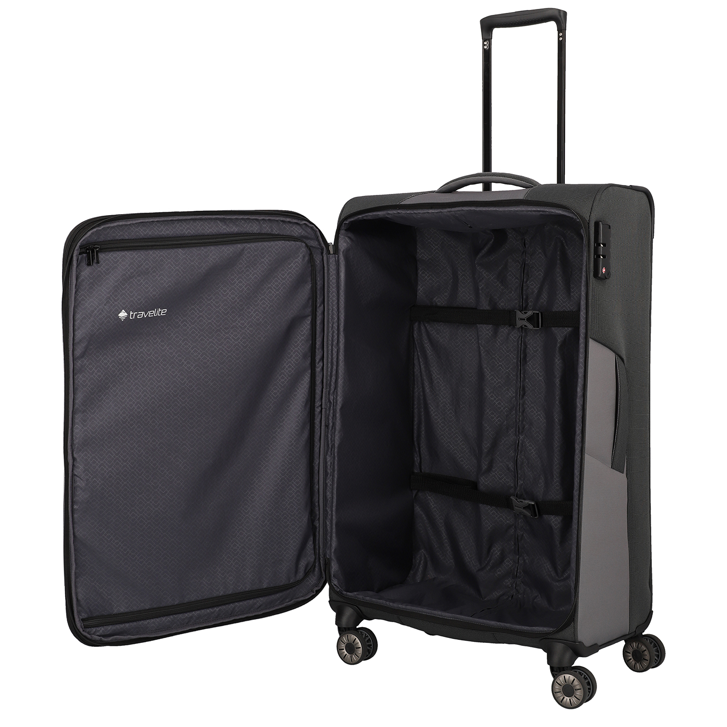 Travelite Viia 4 Wheel Trolley L Expandable anthracite