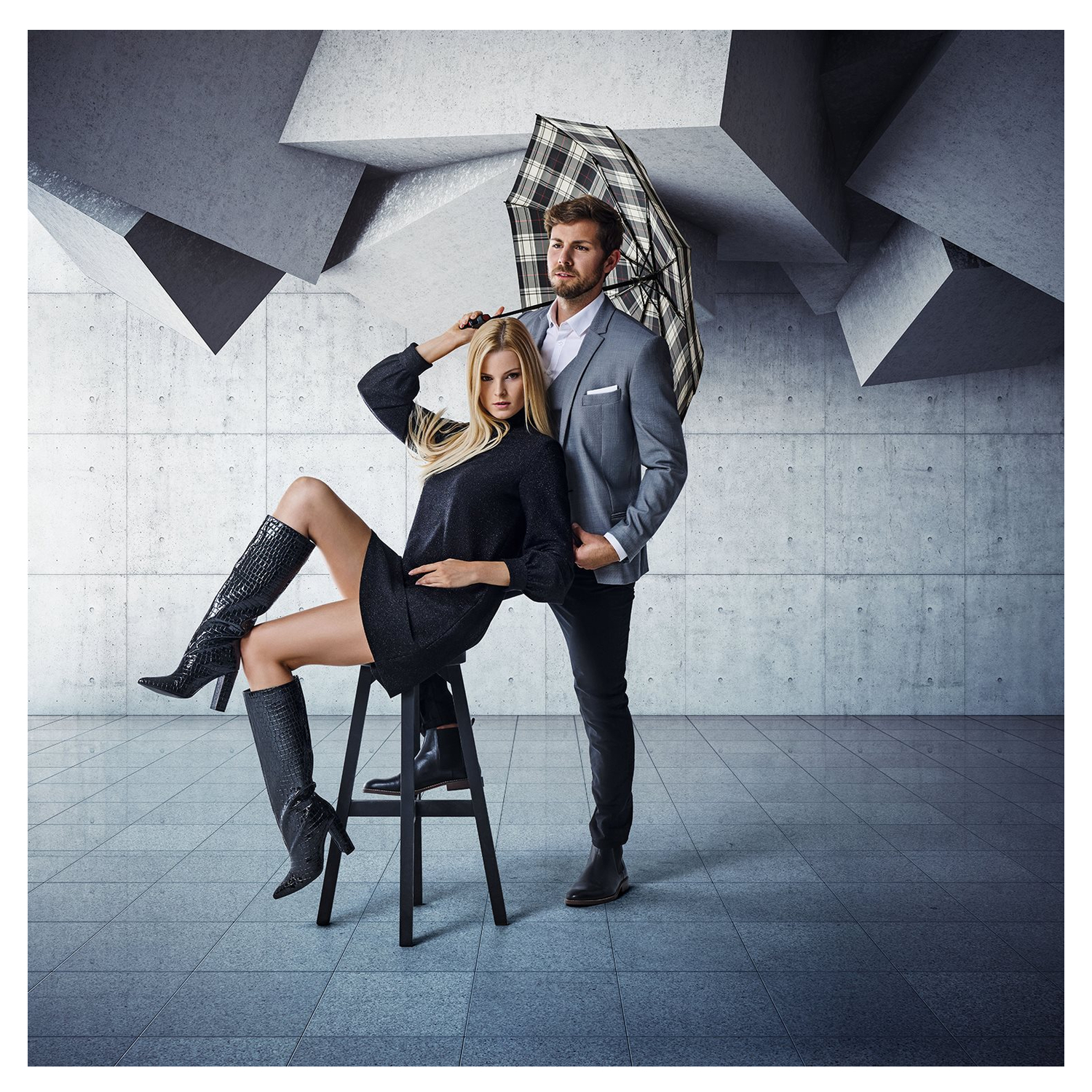 Knirps T-200 Medium Duomatic Regenschirm dot artblack